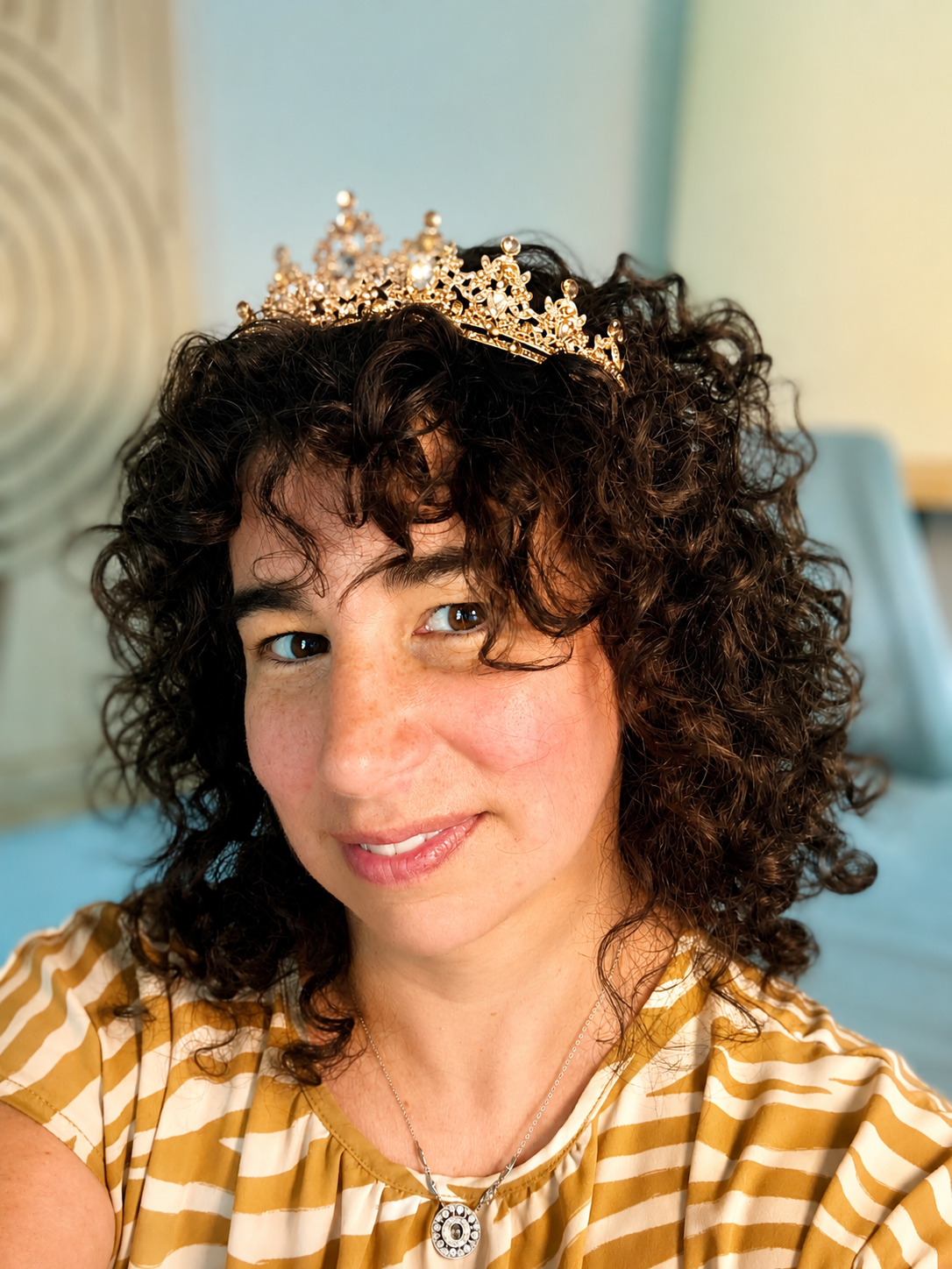 Joy Felkey wearing a tiara